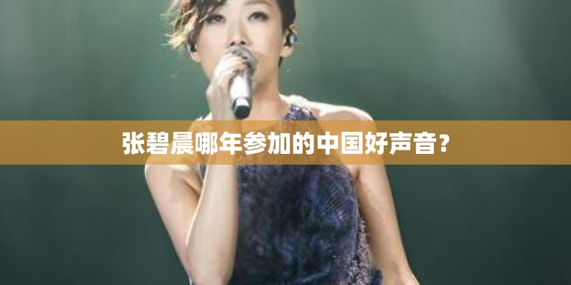 张碧晨哪年参加的中国好声音？