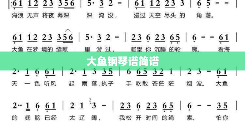 大鱼钢琴谱简谱