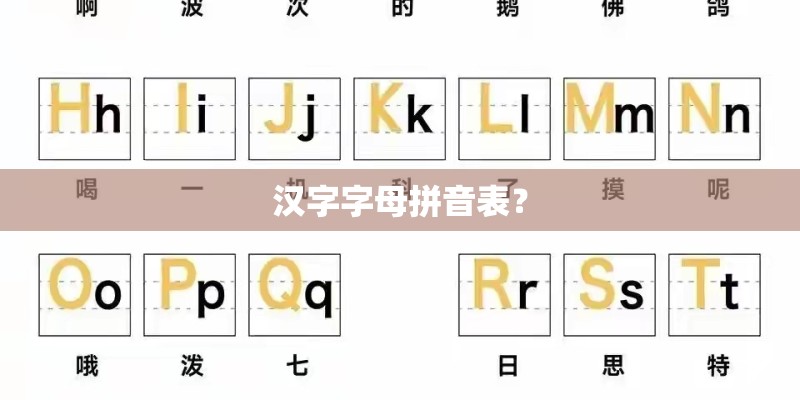 汉字字母拼音表？