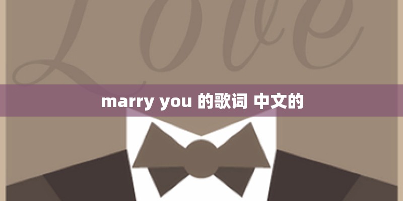 marry you 的歌词 中文的