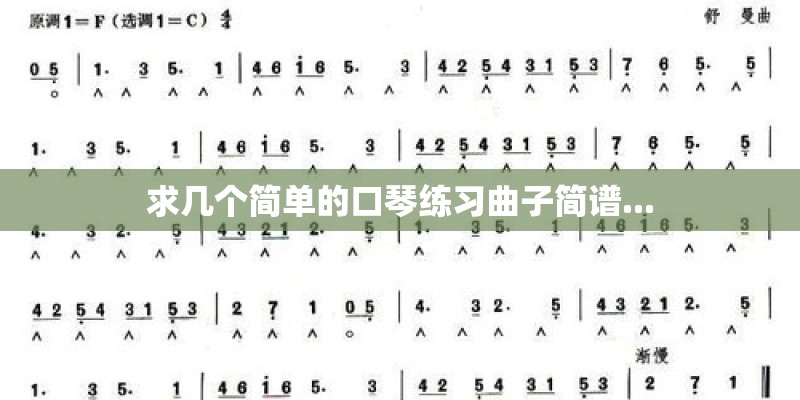 求几个简单的口琴练习曲子简谱...