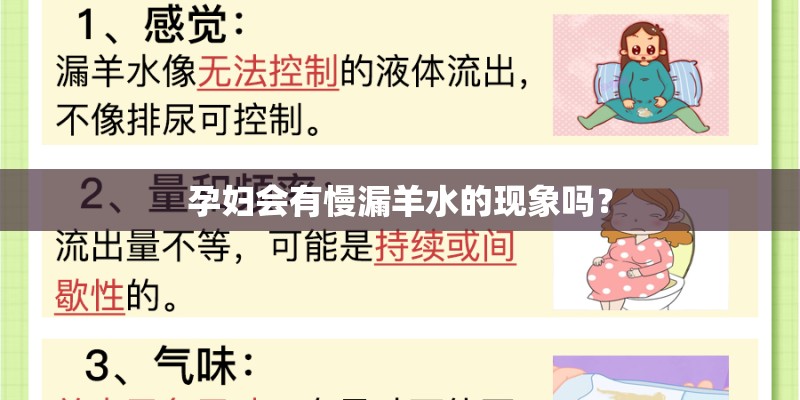 孕妇会有慢漏羊水的现象吗？